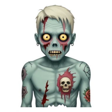 zombie with tattoos sticker