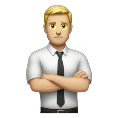 White Man HR-manager crossed arms angry sticker