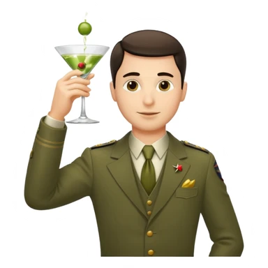 Emoji of a guy respectfully saluting by rising glass of martini cocktail like this 🍸 sticker