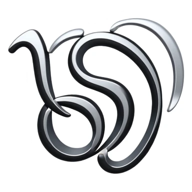 connected flowing BLK letters with silver outline, where all letters are joined together in one continuous design sticker