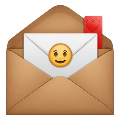 card with brown envelope sticker