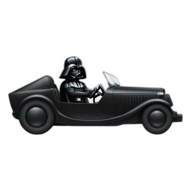 Dark vader driving a car with gun sticker