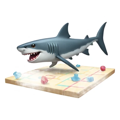 shark and monkey playing hopscotch  sticker