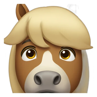 front facing sad horse sticker