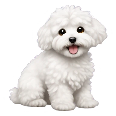 White curly maltipoo sticker