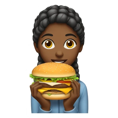girl eating a burger  sticker