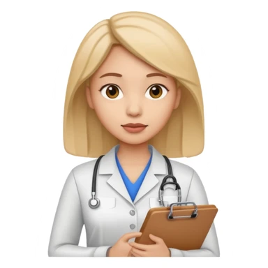 women with clipboard pressed to her chest sticker