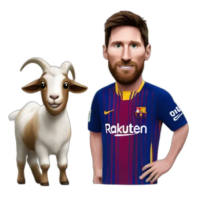 Messi with a goat sticker