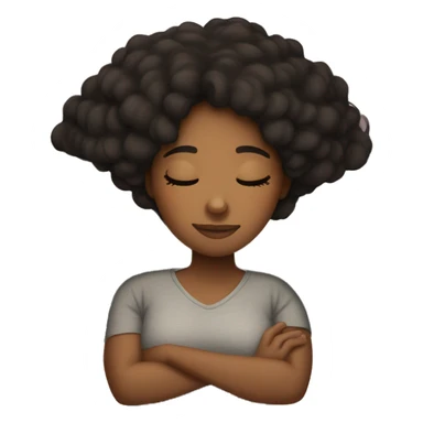 Black hair brown girl sleeping on the bed cozy  sticker
