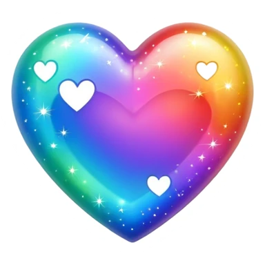 Rainbow- colored heart with sparkles  sticker