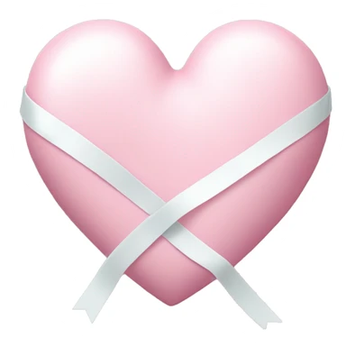Pastel pink heart with white coquette ribbon wrapped around it sticker