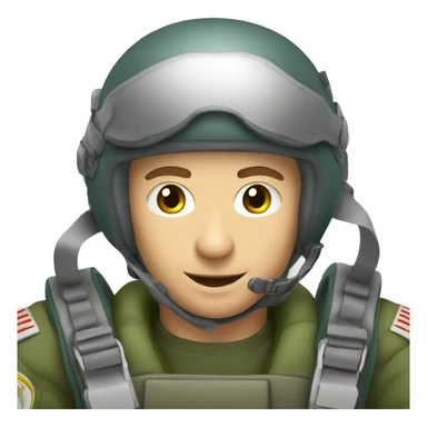 Caucasian male fighter pilot parachuting sticker