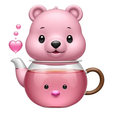 Orsacchiotto con fiocco coquette rosa con un bubbone tea in mano sticker