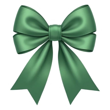 deep emerald sage green ribbon bow sticker