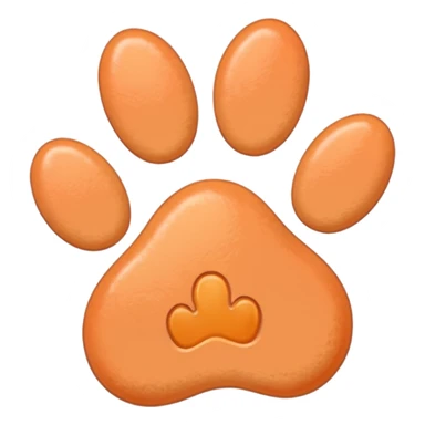 a very light pale pastel apricot pawprint sticker