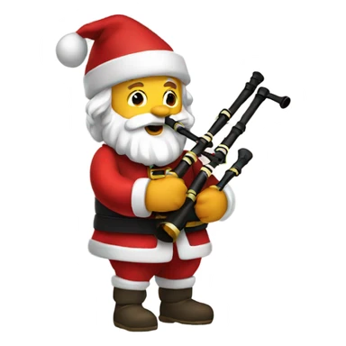Santa playing bagpipes sticker