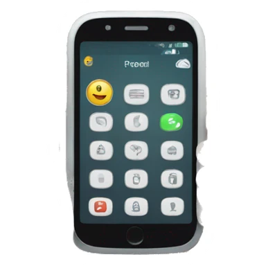 white icon with a phone and a finger that is scrolling sticker