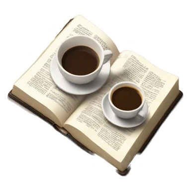 Open Bible with a cup of coffee next to it on a desk sticker