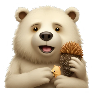 Bear in love with hedgehog sticker