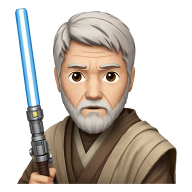 star wars master kenobi with one lightsaber sticker