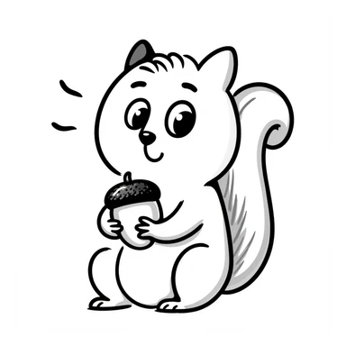 Hand-drawn confused squirrel with spiral eyes and dizzy expression sticker