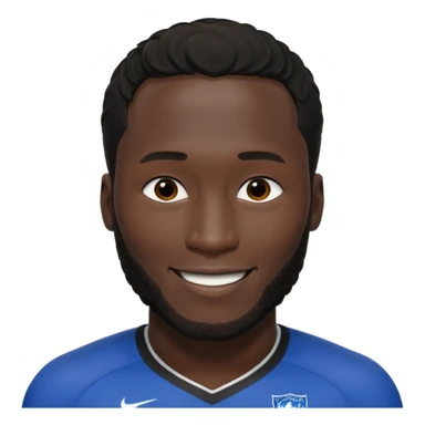 Romelu Lukaku as a powerful football striker, athletic build, short hair sticker