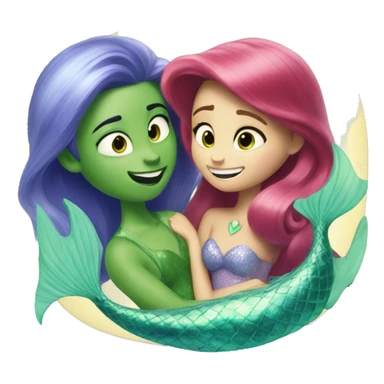 Inside out 2 Joy with Mermaid Ariel sticker