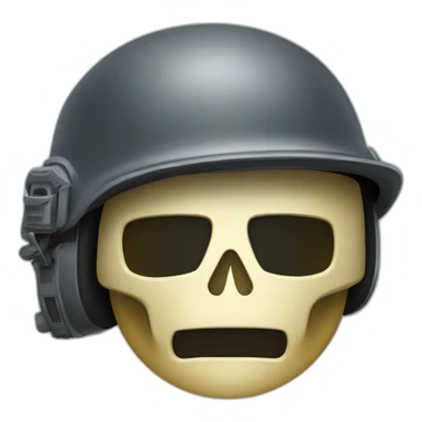 Masque squelette et casque militaire sticker