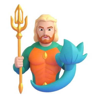 Jason Momoa as Aquaman with trident sticker