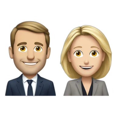 Marin lepen and macron sticker