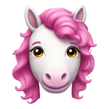 Pink unicorn with rainbow hair  sticker