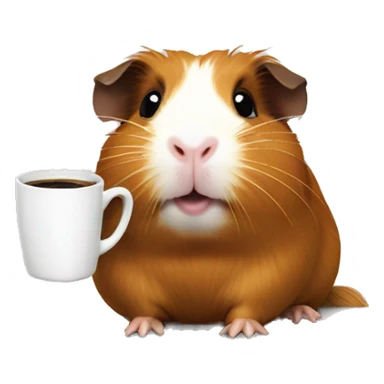 Guinea pig with coffe cup sticker