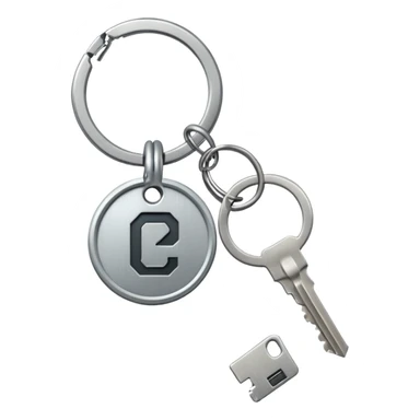 una llave con un llavero que diga C21 sticker