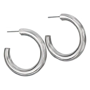 chunky silver hoop earrings sticker