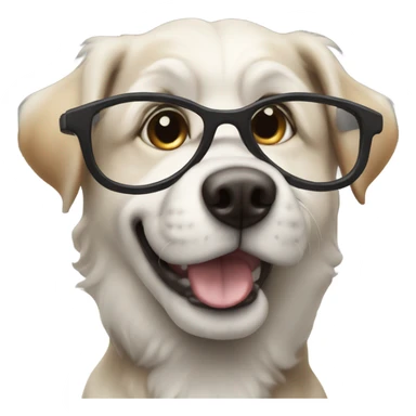 The actually dog with nerd glasses and buck teeth and finger pointing up sticker