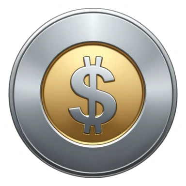 silver coin with dollar sign sticker