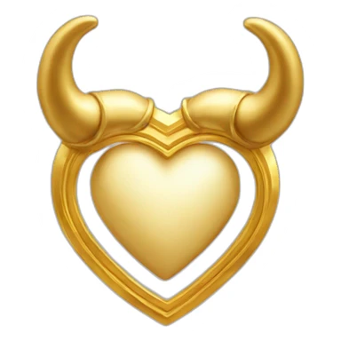 Gold heart frame with horns sticker