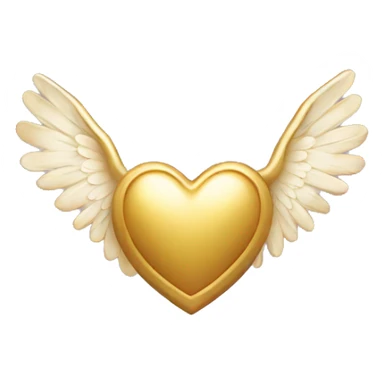 Gold heart with angel wings sticker
