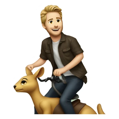 like hemmings riding a kangaroo sticker