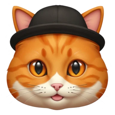 Orange cartoon Katze mit schwarzem melonenht sticker