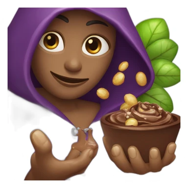 Une sorcière à paillette qui mange du chocolat sticker