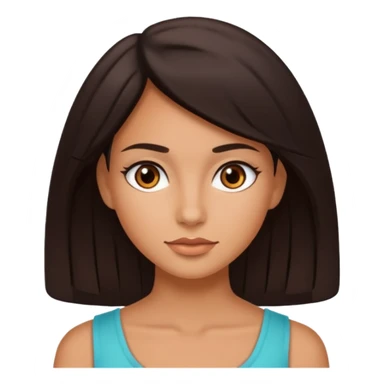 Mujer morena de cabello oscuro y ojos marrones sticker