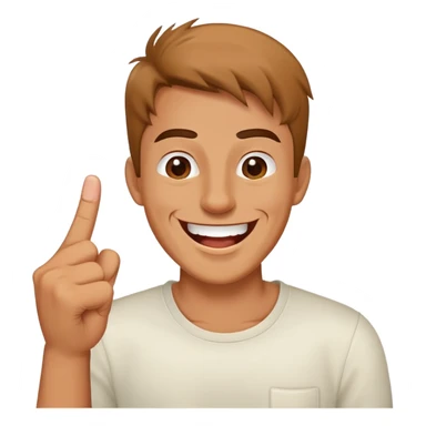 A laughing man showing his middlefinger sticker