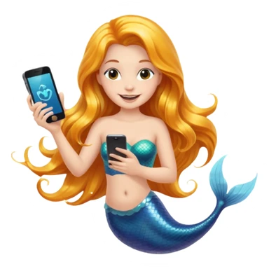 mermaid with phone sticker