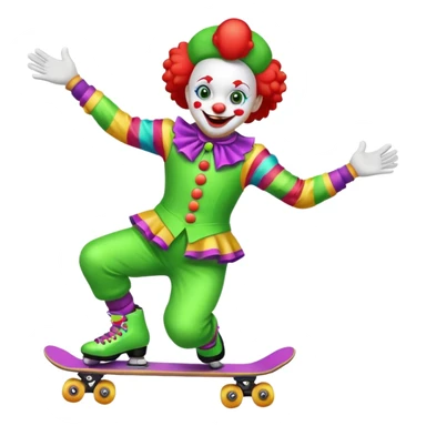 skater clown skating greenü sticker
