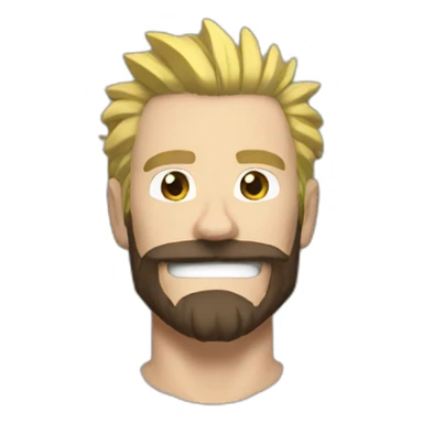 All Might "I AM HERE" with a brown beard sticker