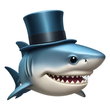shark with tophat sticker