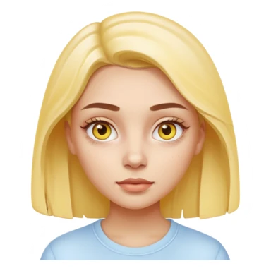 Generate a high-quality iPhone-style emoji of a girl with a small amount of yellow eye cream applied under the eyes, realistic shading, smooth gradient colors, subtle facial expression, simple white background, 3D cartoon-like style, high-resolution.


 sticker