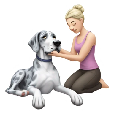 Blue Merle Great Dane getting a massage  sticker