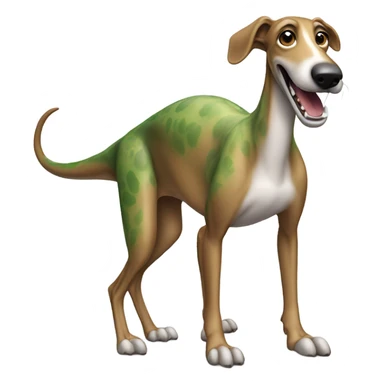 greyhound riding dinosaur sticker